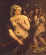 TIZIANO Vecellio Venus at her Toilet china oil painting artist